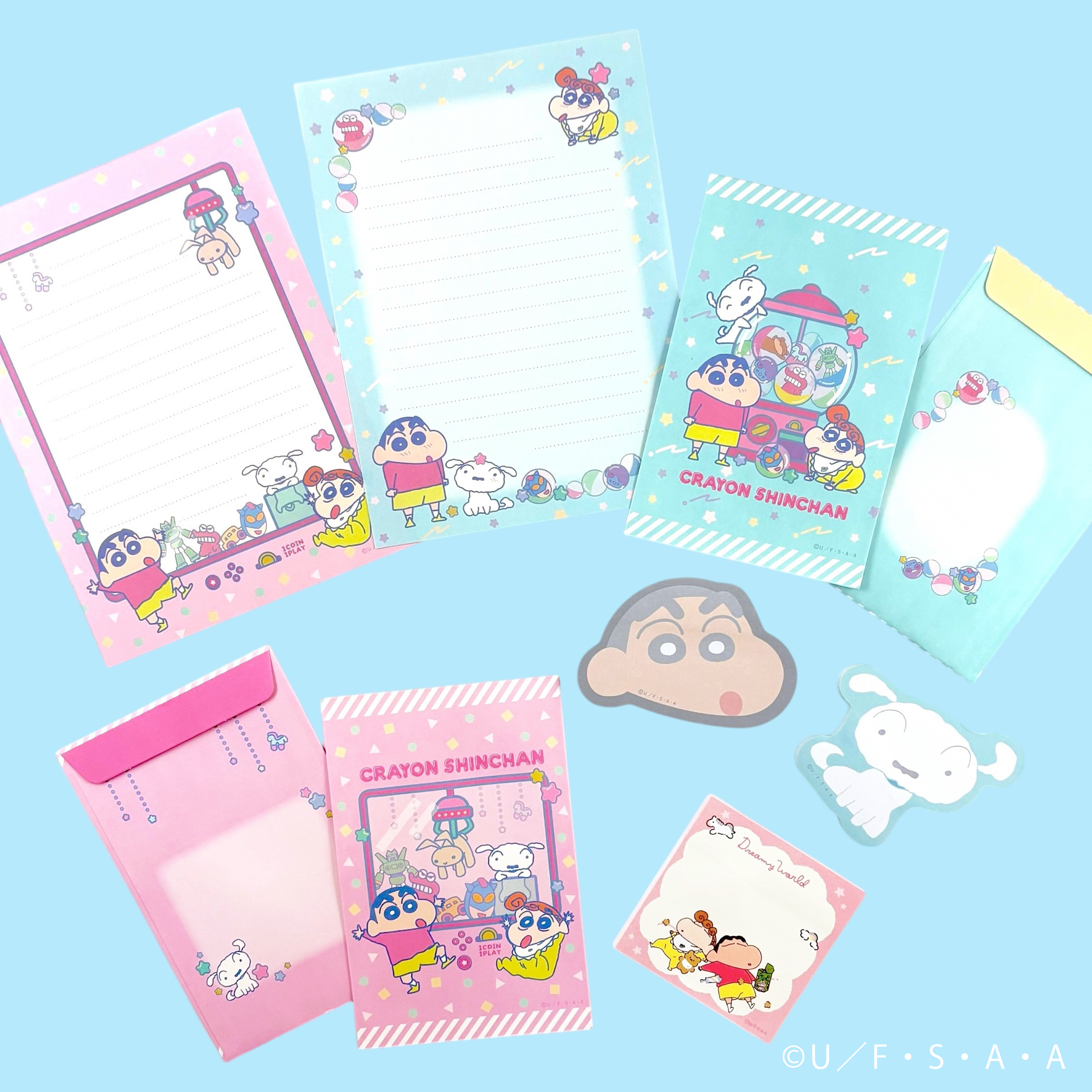 クレヨンしんちゃん レターセット 3セット アミューズメント シール付