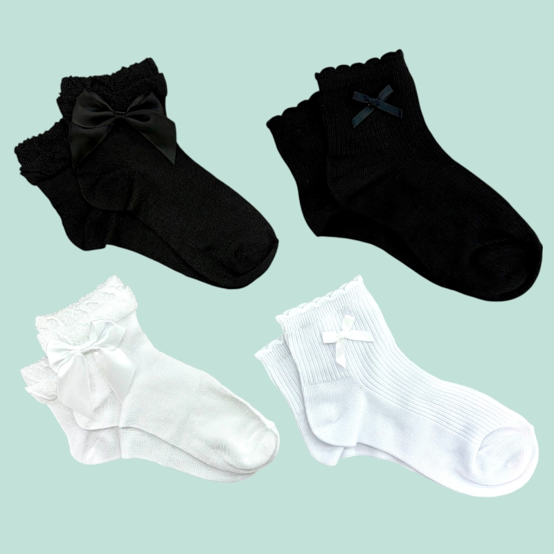 セリア セレモニーアクセサリー 女児 ハーフクルー 2段フリルリボン リブリボン