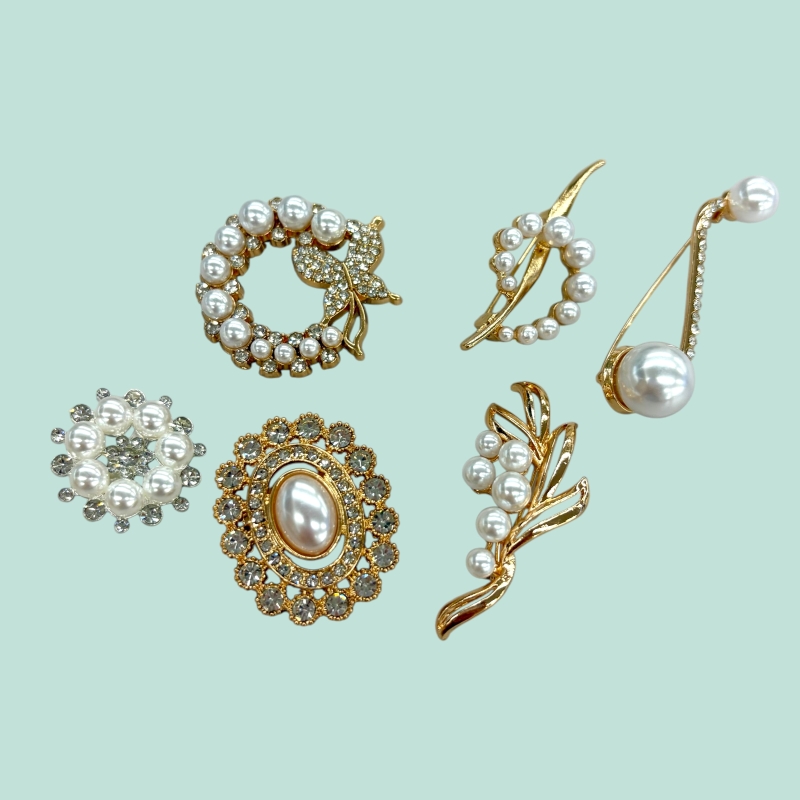 セリア セレモニーアクセサリー ブローチ フォーマルビジュー パール