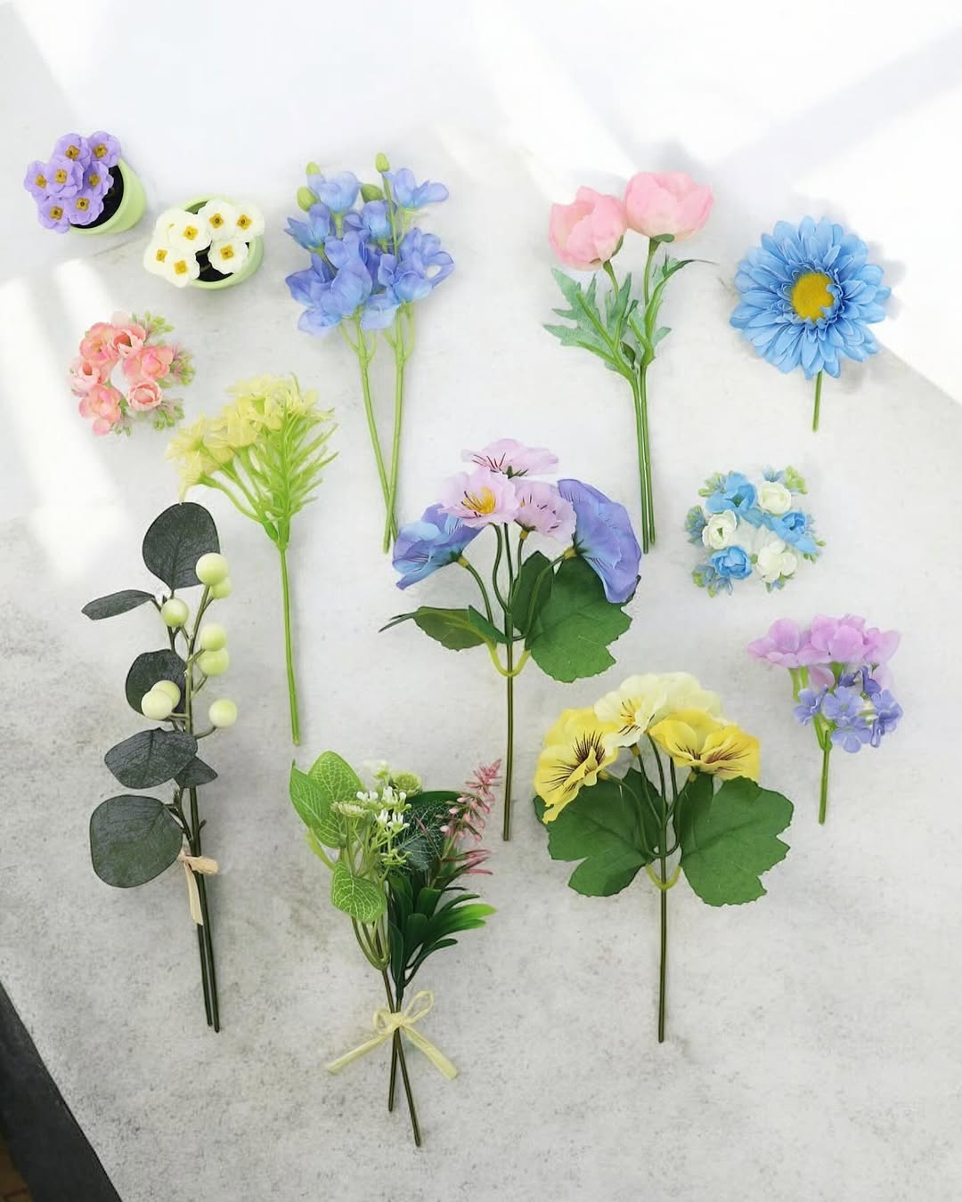 セリア 初夏インテリア アートフラワーとポット